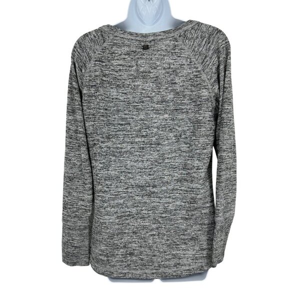 ATHLETA No Sweatin' It Sharkbite Pullover Gray Heather Shirt Women's Size M - Picture 2 of 11